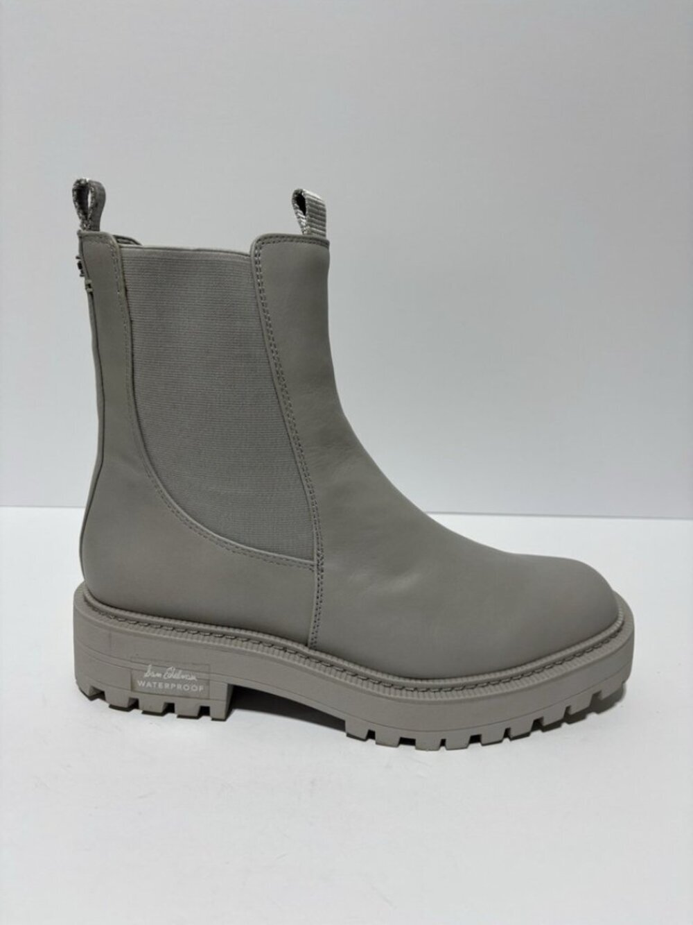Sam Edelman Women’s Laguna Gray Leather Waterproof Boots, Size 10.5 M